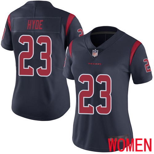 Houston Texans Limited Navy Blue Women Carlos Hyde Jersey NFL Football 23 Rush Vapor Untouchable